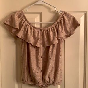 Ruffled Nude Top